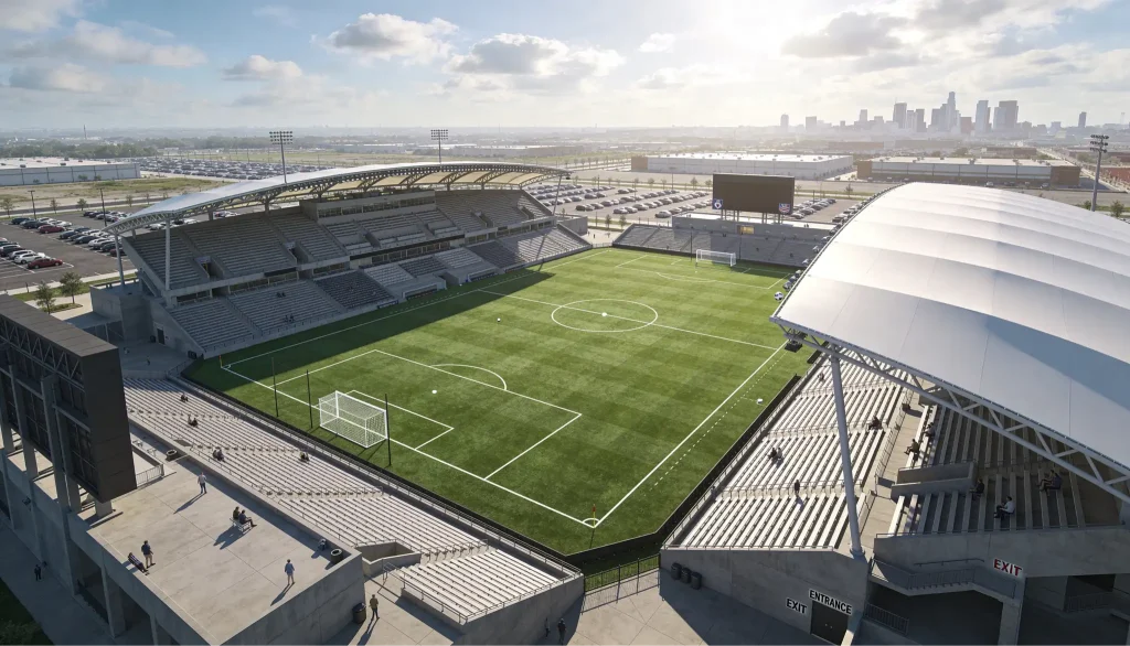 Vue aérienne des 16 stades de la Coupe du Monde 2026 aux USA Mexique et Canada