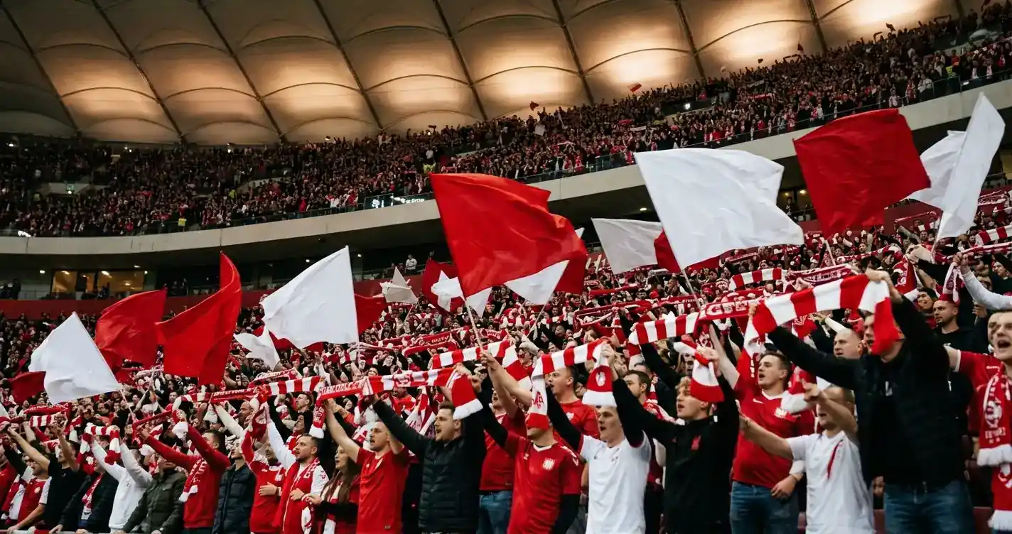 Supporters suisses agitant des drapeaux dans un stade lors d'un match de la Nati
